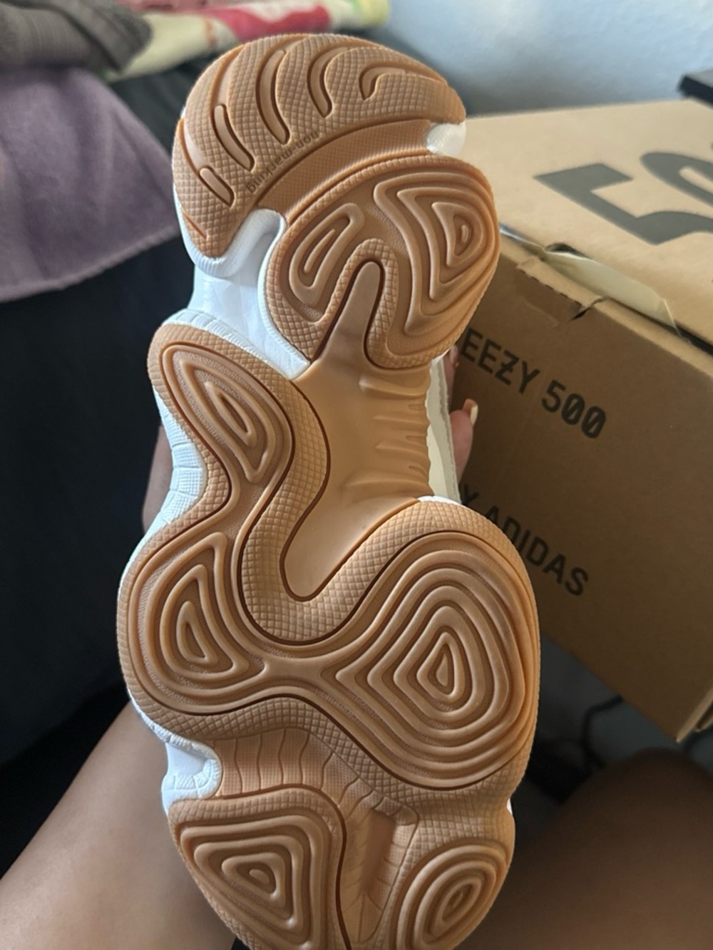 adidas Yeezy Lightweight Sneaker in Beige and Cream - Picture 4 of 6